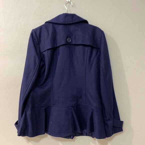 NEW YORK & CO Navy Wool Petticoat Blazer, Size Medium - Picture 2 of 4